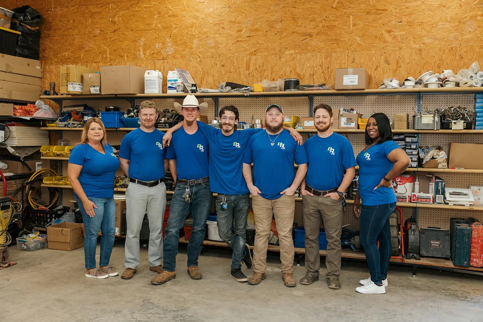 The Dr Rooter team at their Lexington, SC warehouse